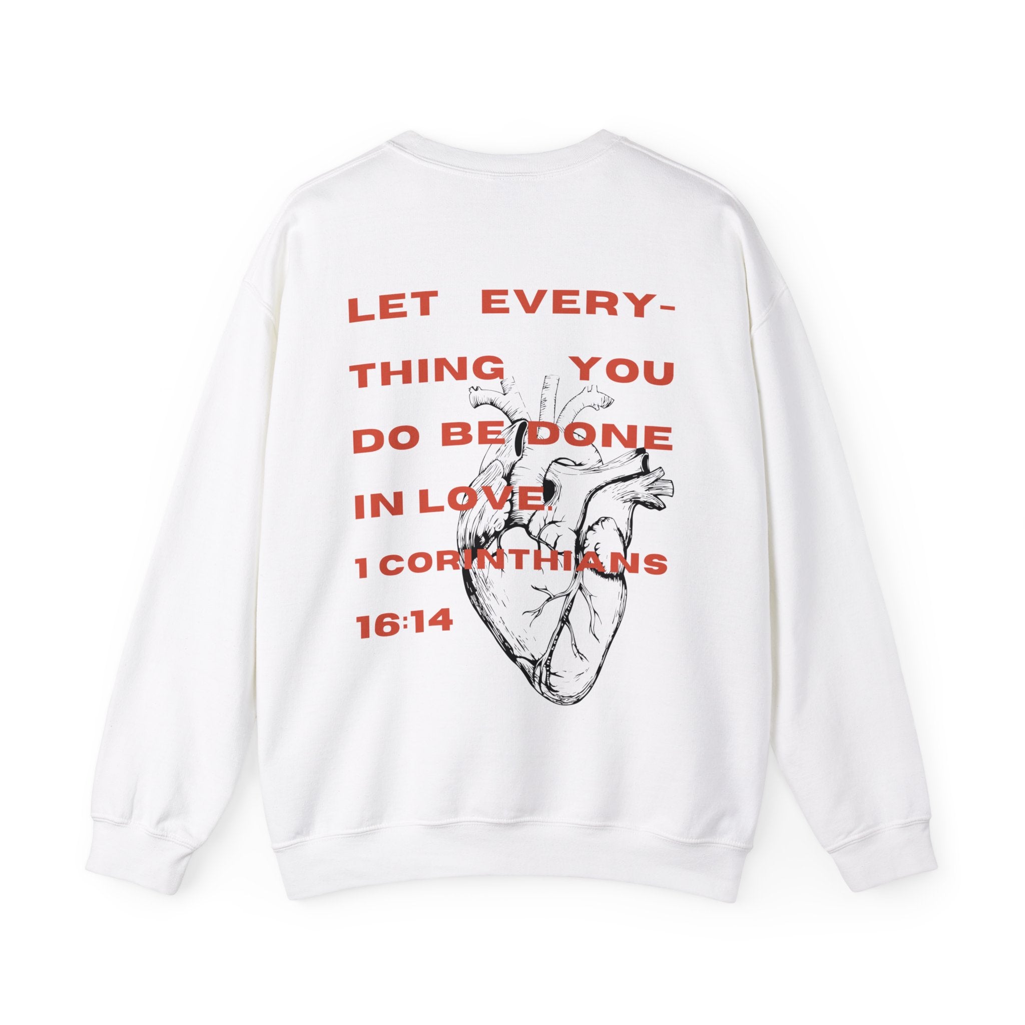1 Corinthians 16:14 Crewneck Sweatshirt - Faith & Flame - Books and Gifts - Printify - 