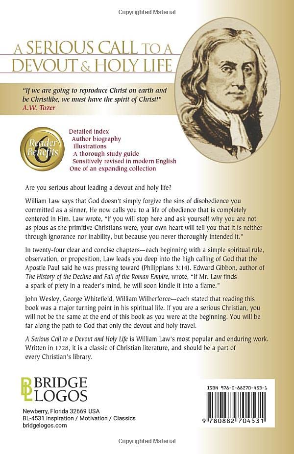 A Serious Call To A Devout And Holy Life - January 2008 - Faith & Flame - Books and Gifts - Bridge Logos - 9780882704531