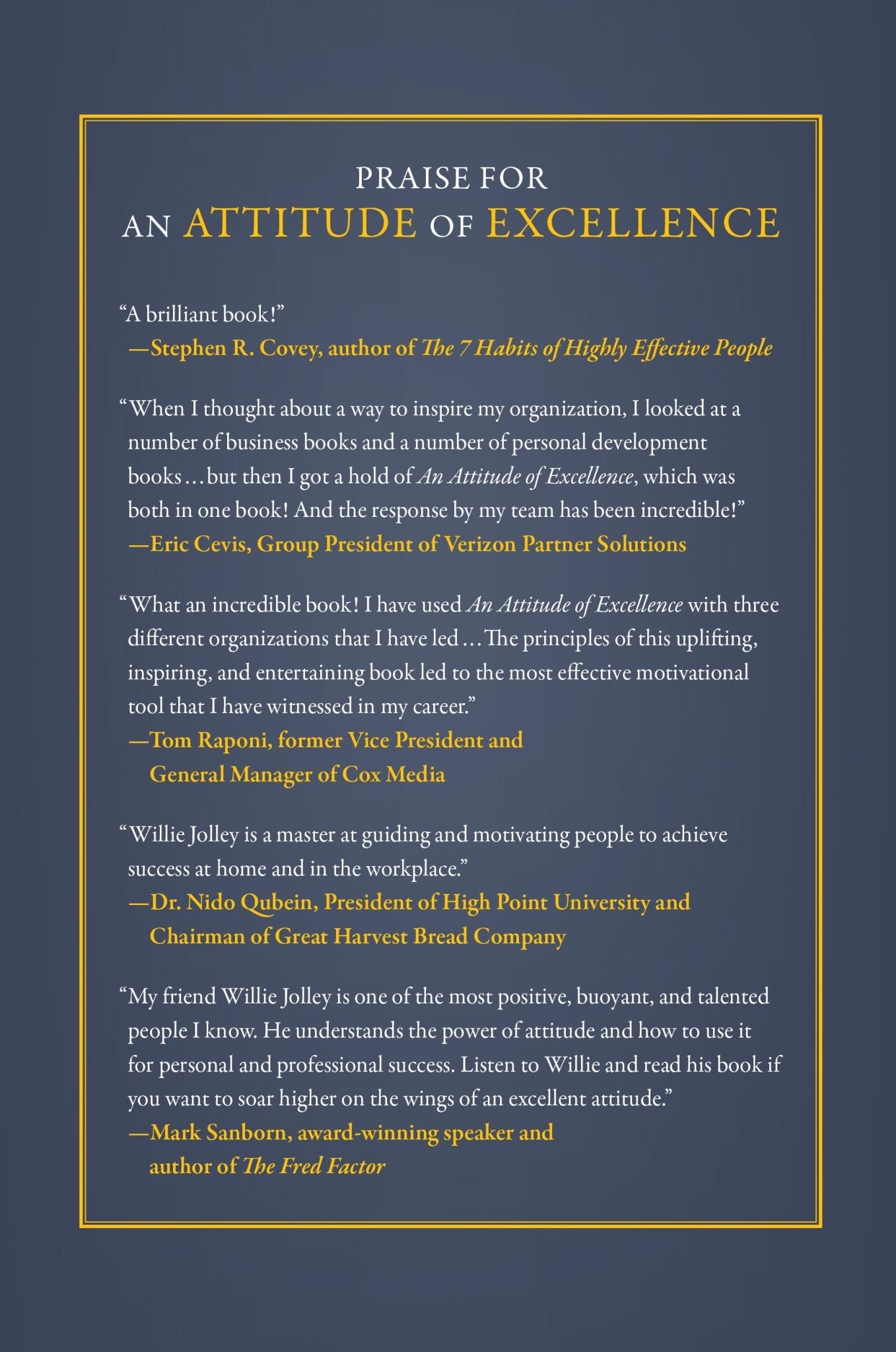 An Attitude of Excellence: How the Best Organizations Get the Best Performance from the Best People – December 9, 2025 - Faith & Flame - Books and Gifts - Sound Wisdom - 9781640956827