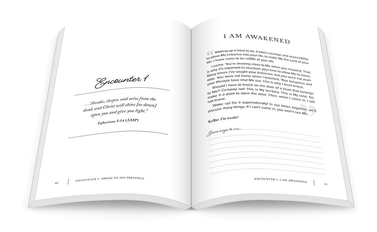 Awake to His Presence: The Open Door to the Secret Place, 30 Devotions with Guided Journal Paperback – January 1, 2023 - Faith & Flame - Books and Gifts - Destiny Image - 9781680318395