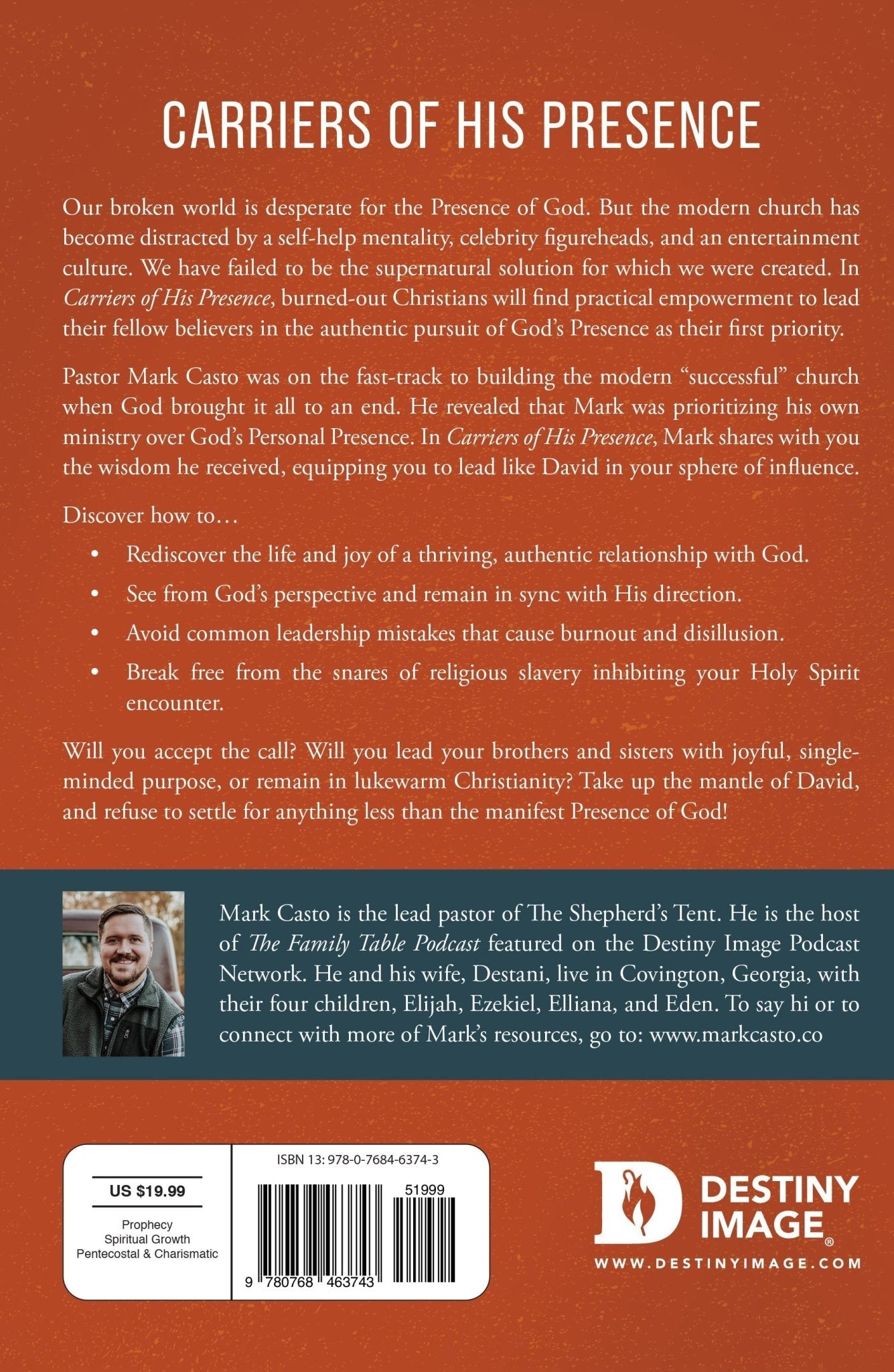 Carriers of His Presence: Exposing the Compromised Priesthood and Political Spirit by Raising up a People of His Presence Paperback – December 20, 2022 - Faith & Flame - Books and Gifts - Destiny Image - 9780768463743