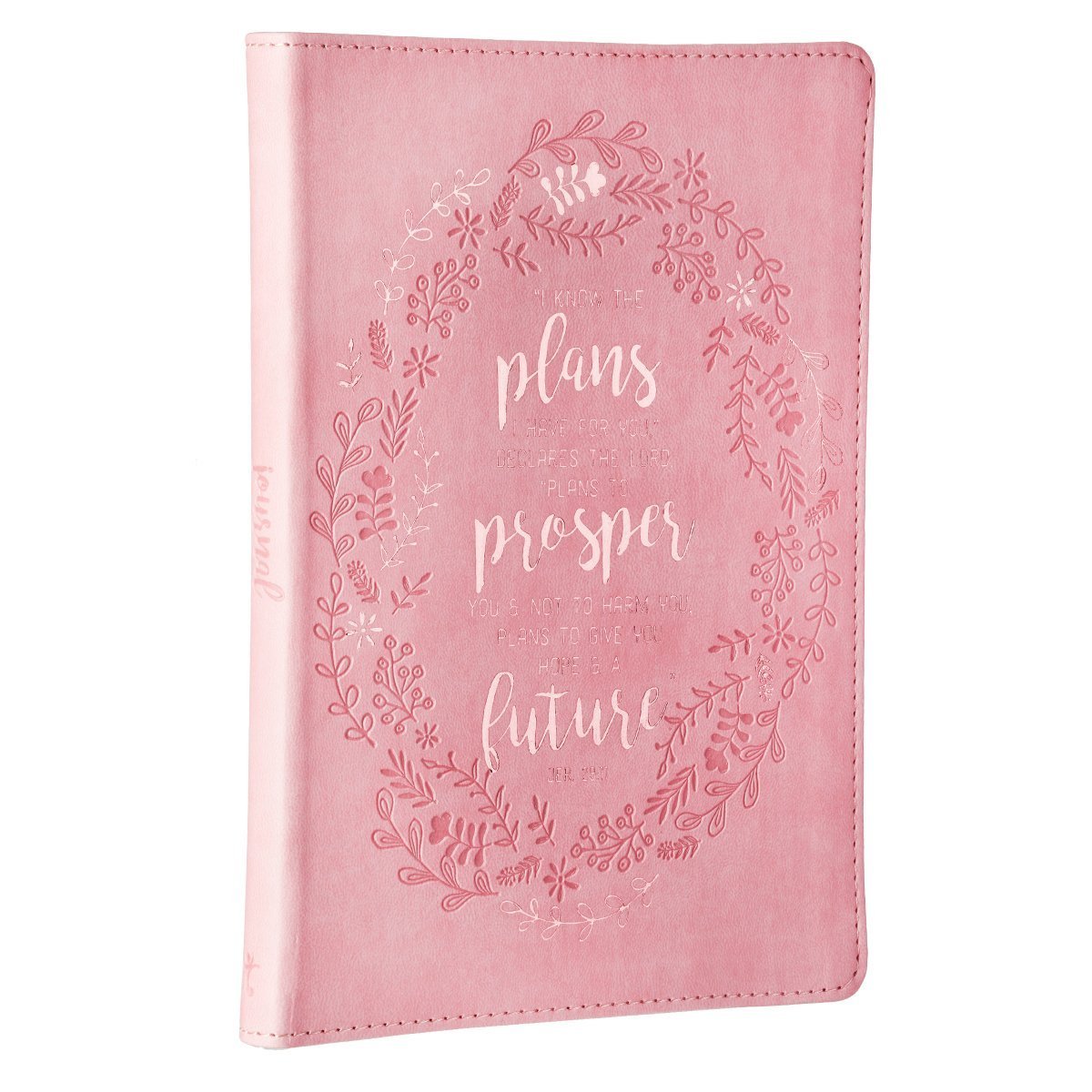 Christian Art Gifts Pink Faux Leather Journal, I Know The Plans Jeremiah 29:11 Bible Verse, Slim Line Flexcover Inspirational Notebook w/Ribbon Marker, 240 Lined Pages, 6 x 8.5 x .8 Inches (Imitation Leather) – October 2, 2017 - Faith & Flame - Books and Gifts - CHRISTIAN ART GIFTS - 9781432124908