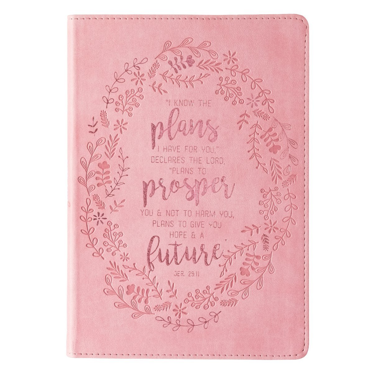 Christian Art Gifts Pink Faux Leather Journal, I Know The Plans Jeremiah 29:11 Bible Verse, Slim Line Flexcover Inspirational Notebook w/Ribbon Marker, 240 Lined Pages, 6 x 8.5 x .8 Inches (Imitation Leather) – October 2, 2017 - Faith & Flame - Books and Gifts - CHRISTIAN ART GIFTS - 9781432124908