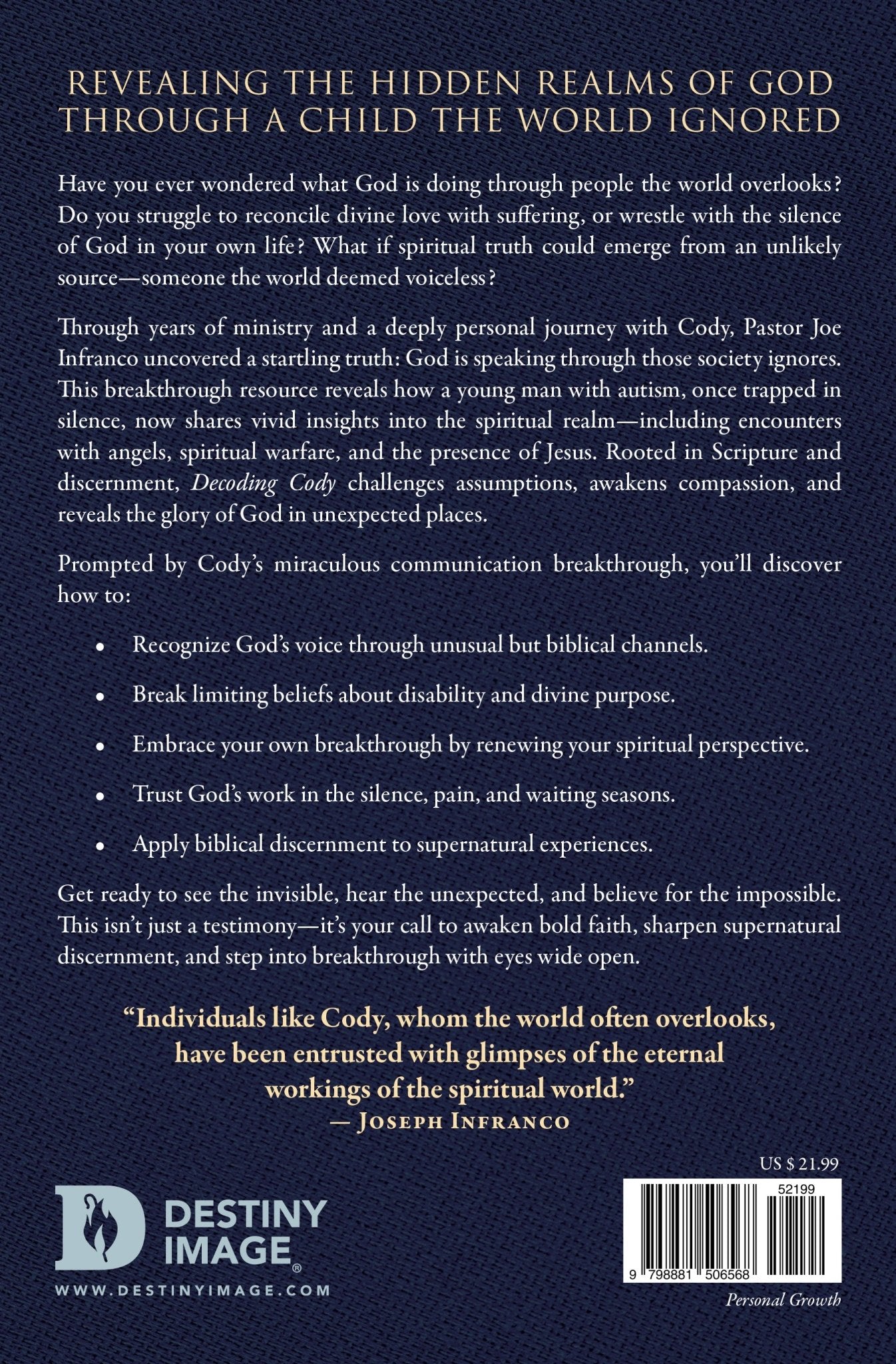 Decoding Cody: Secrets of the Spectrum from People with Autism Who See, Hear, and Smell in the Unseen Realm – November 4, 2025 - Faith & Flame - Books and Gifts - Destiny Image - 9798881506568
