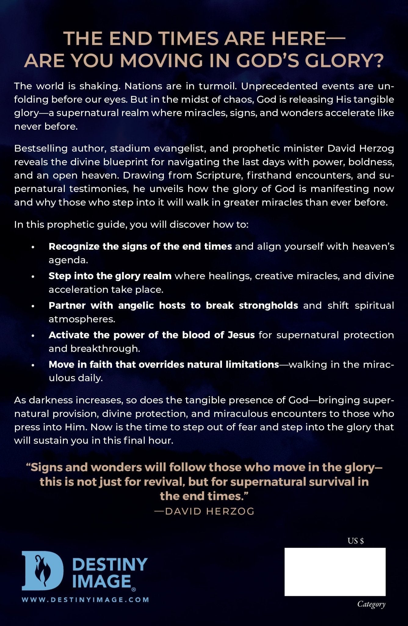 Glory and the End Times: Unveiling God's Prophetic Vision for Your Future, Israel, and the Last - Days Awakening Paperback – August 5, 2025 - Faith & Flame - Books and Gifts - Destiny Image - 9798881503864