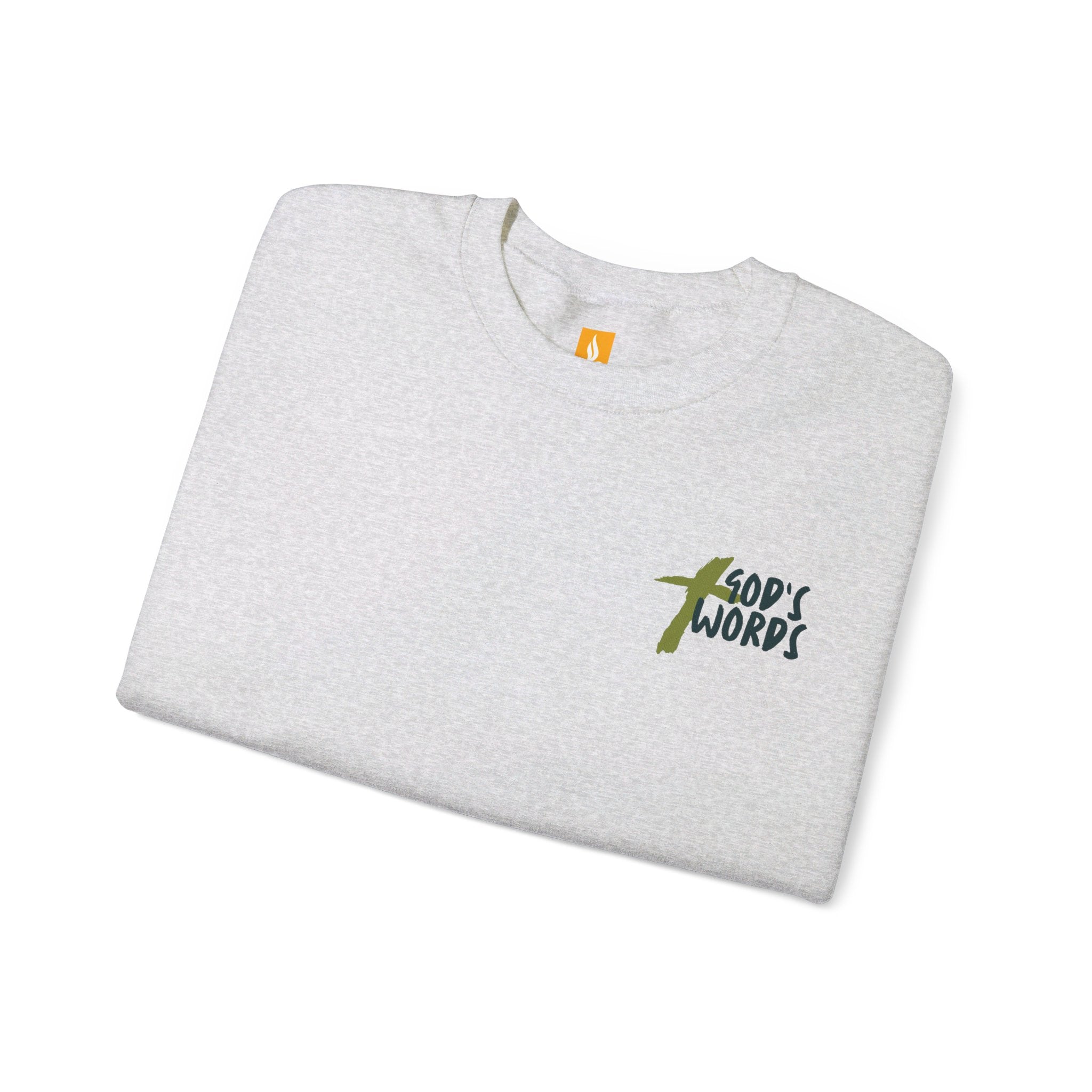 God's Words Crewneck Sweatshirt - Faith & Flame - Books and Gifts - Printify - 