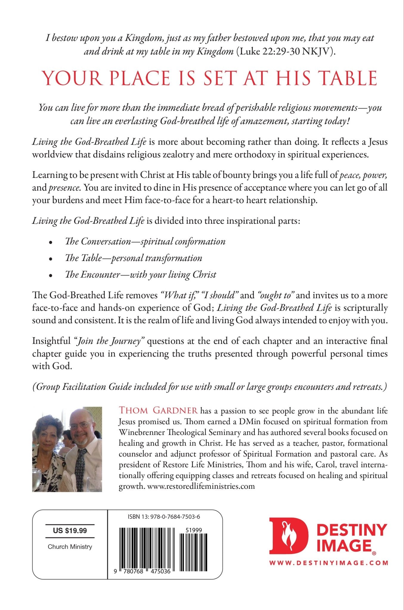 Living the God-Breathed Life: Come to the Table of Intimacy with Christ Paperback – March 21, 2023 - Faith & Flame - Books and Gifts - Destiny Image - 9780768475036