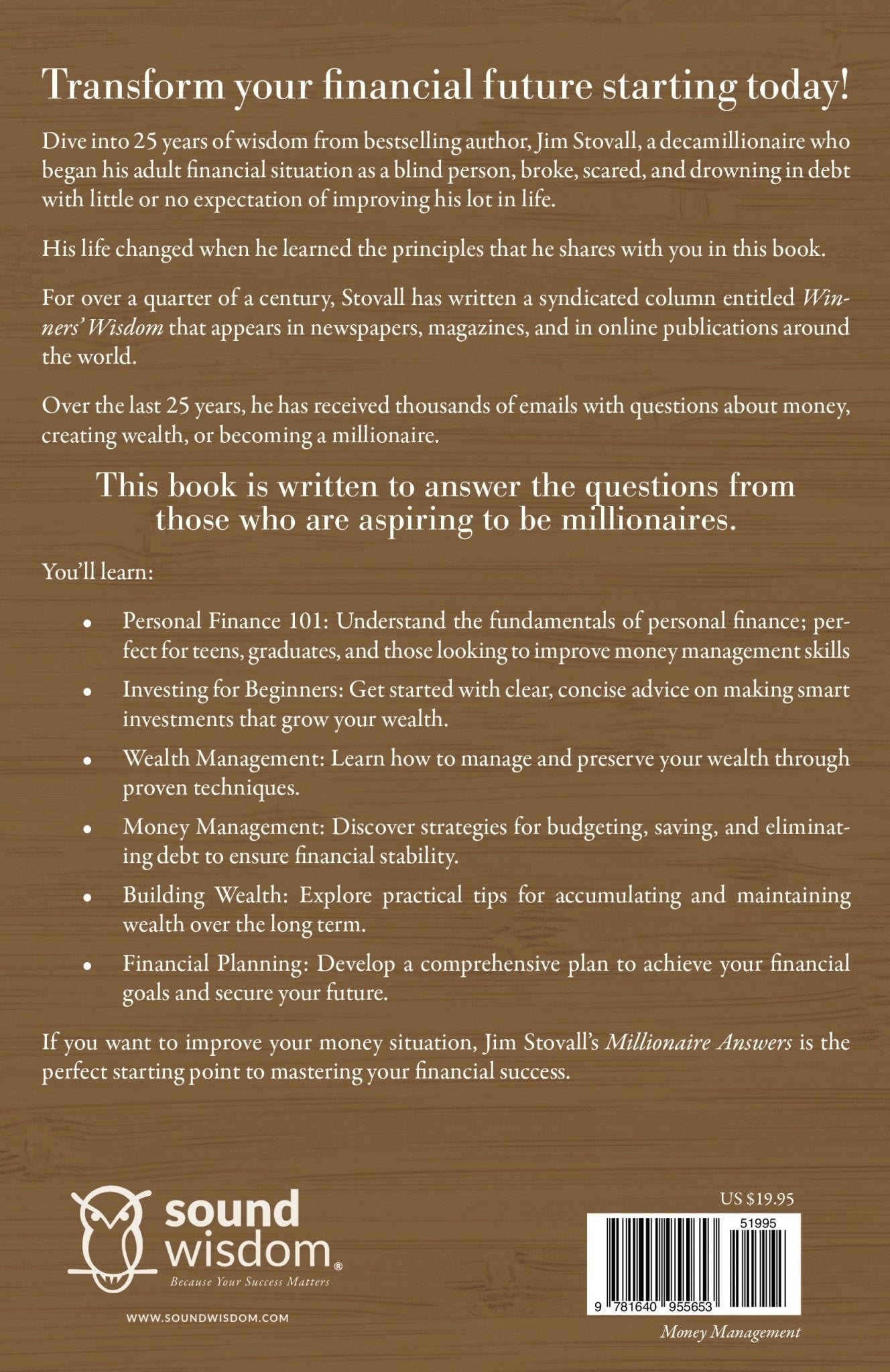 Millionaire Answers: 25 Years of Winners' Wisdom for Building, Managing, and Enjoying Wealth Paperback – April 8, 2025 - Faith & Flame - Books and Gifts - Sound Wisdom - 9781640955653