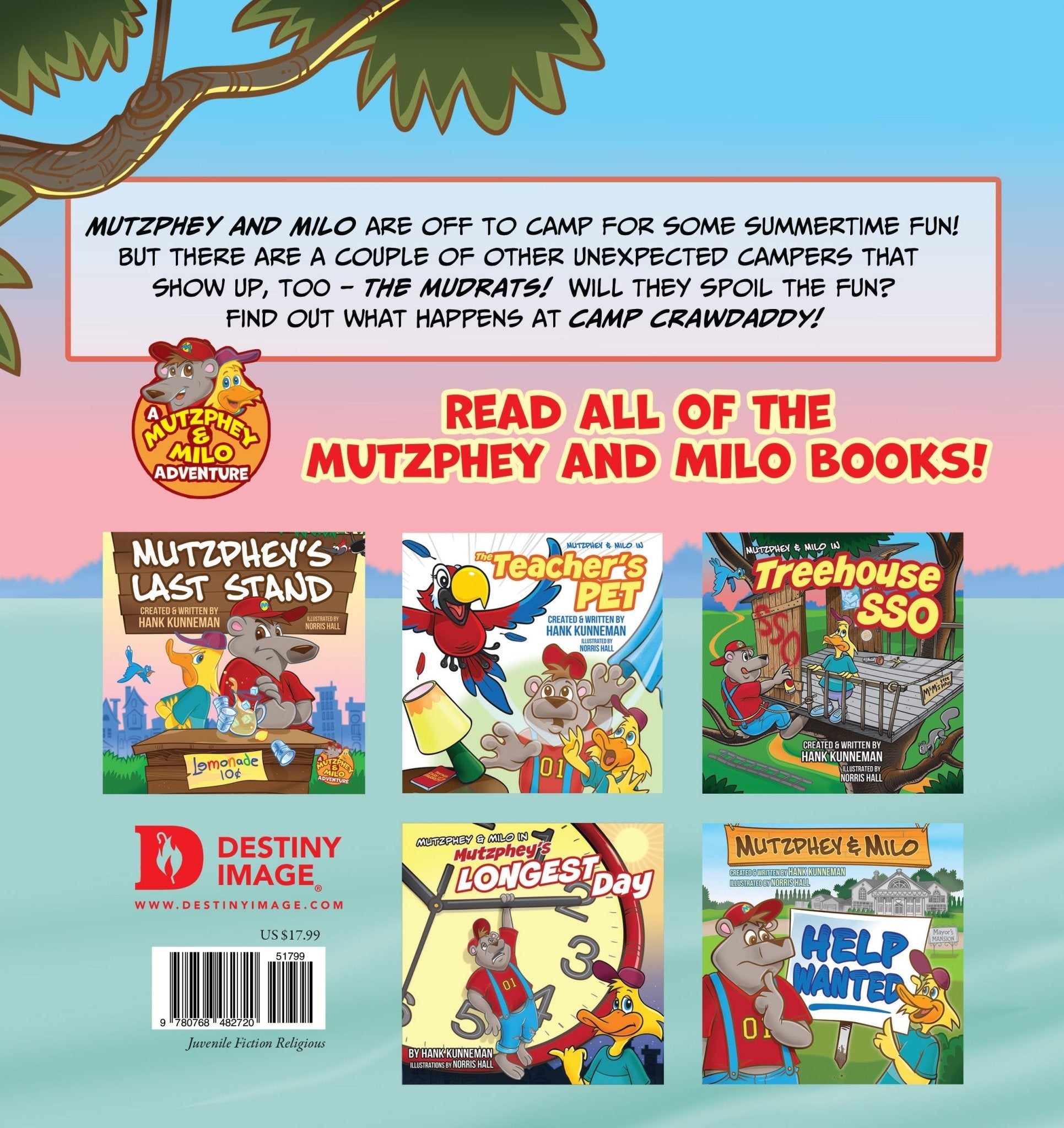 Mutzphey & Milo in Summer Fun at Camp Crawdaddy Hardcover – August 6, 2024 - Faith & Flame - Books and Gifts - Destiny Image - 9780768482720
