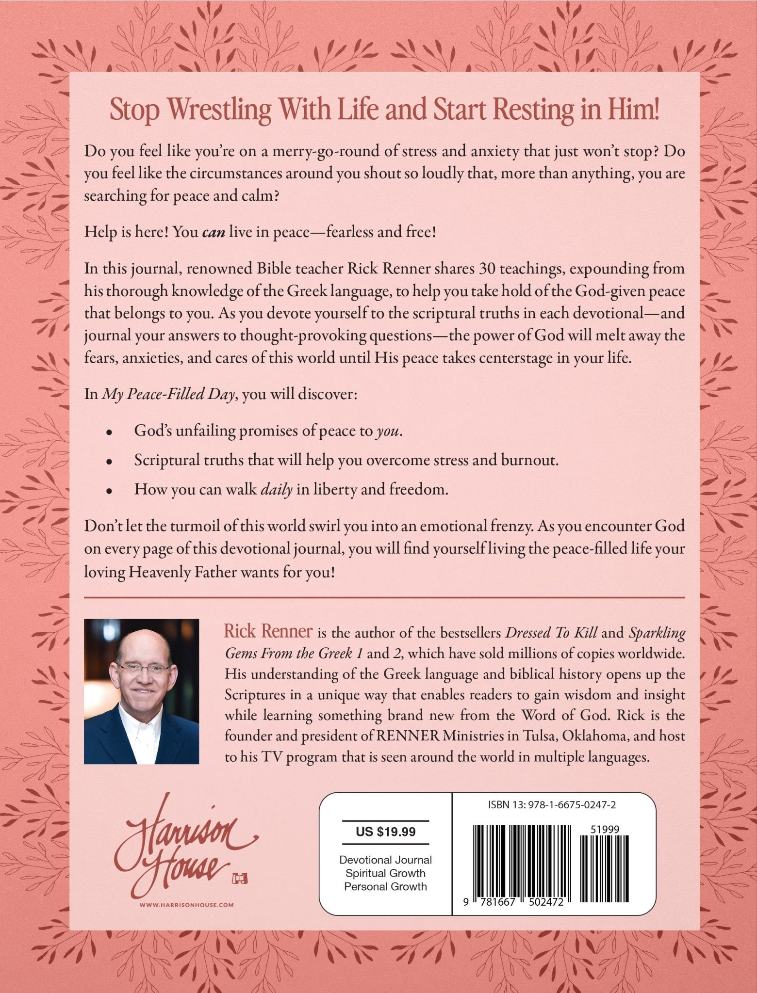 My Peace-Filled Day: A Sparkling Gems From the Greek Guided Devotional Journal Paperback – May 2, 2023 - Faith & Flame - Books and Gifts - Harrison House Publishers - 9781667502472