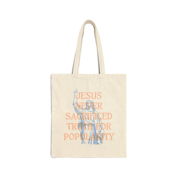 Never Sacrifice Truth Canvas Tote| Secrets to Stewarding God's Voice in a New Era - Faith & Flame - Books and Gifts - Printify - 