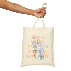 Never Sacrifice Truth Canvas Tote| Secrets to Stewarding God's Voice in a New Era - Faith & Flame - Books and Gifts - Printify - 