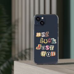 Not Luck, Just God Clear Cases - Faith & Flame - Books and Gifts - Printify - 