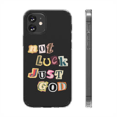 Not Luck, Just God Clear Cases - Faith & Flame - Books and Gifts - Printify - 