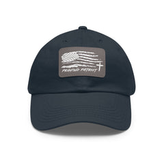 Praying Patriot Dad Hat with Leather Patch - Faith & Flame - Books and Gifts - Printify - 