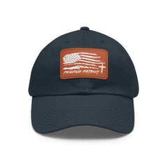 Praying Patriot Dad Hat with Leather Patch - Faith & Flame - Books and Gifts - Printify - 