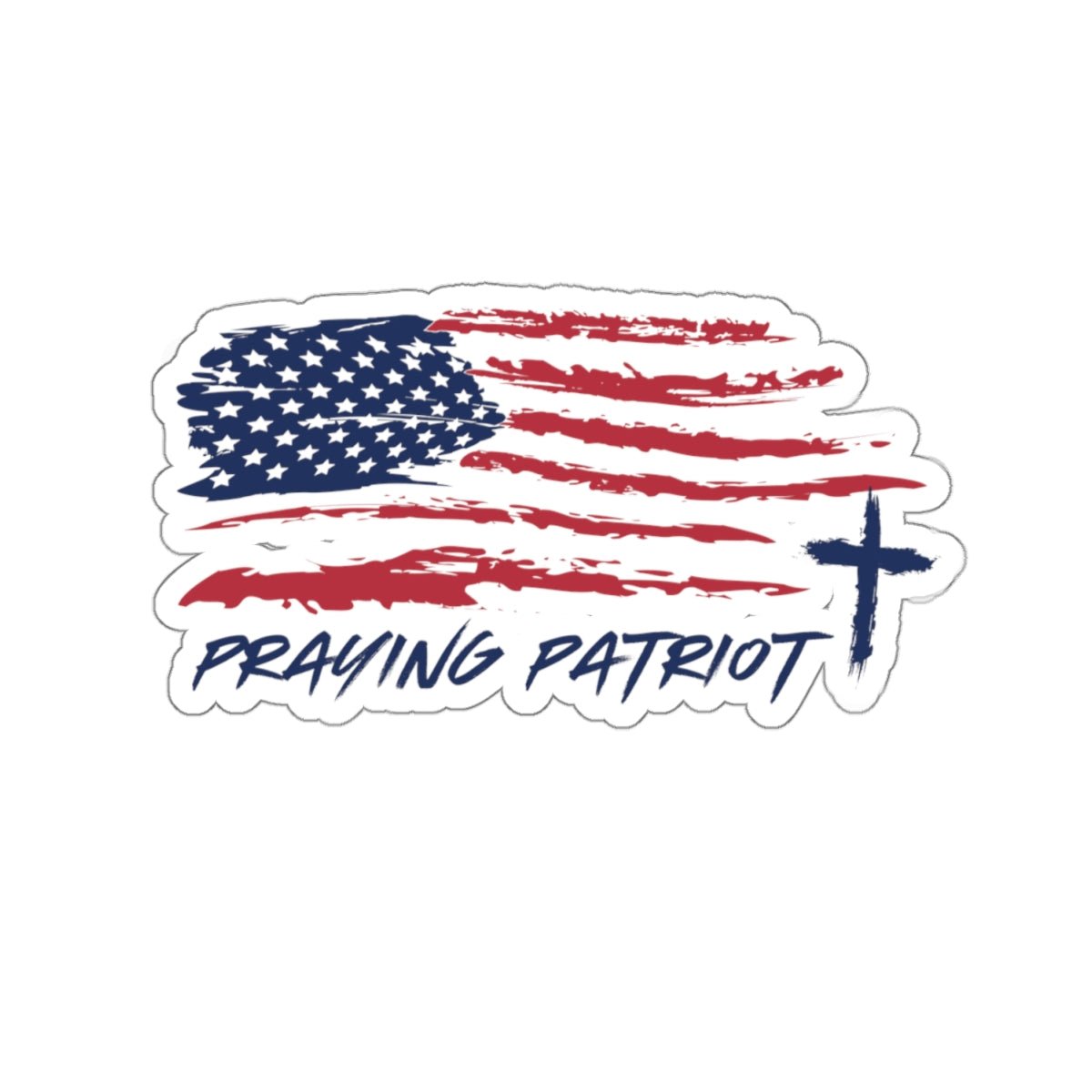 Praying Patriot Kiss - Cut Stickers - Faith & Flame - Books and Gifts - Printify - 