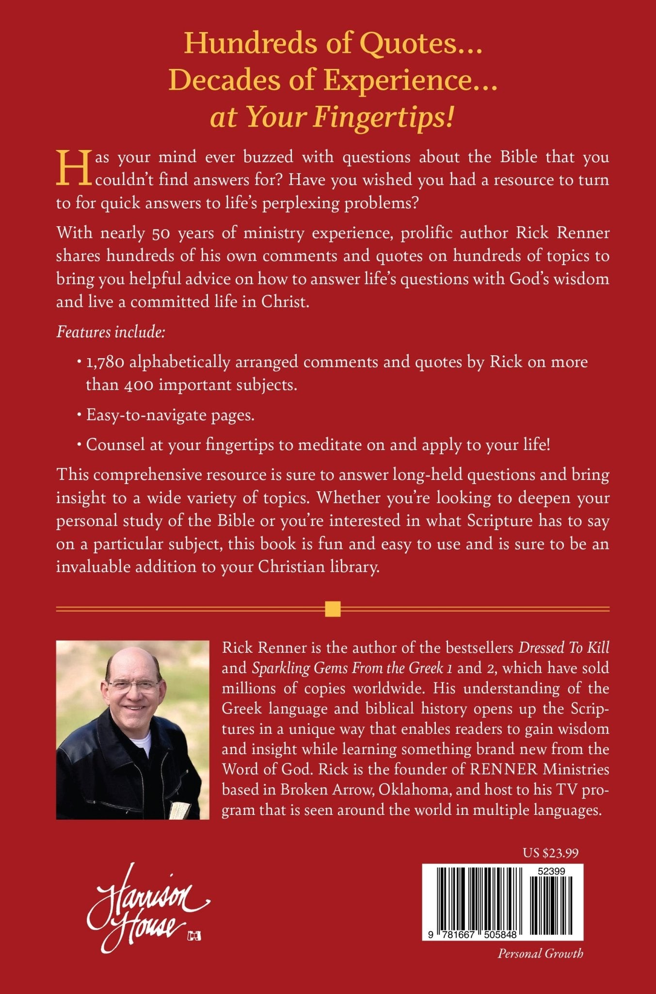 Erick Rinner Writer Renner A to Z: Quotes and CommentsComments and Quotes by Rick Renner on ...