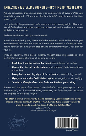Rhythm of Rest: God's Blueprint for a Fulfilling Life Paperback – October 7, 2025 - Faith & Flame - Books and Gifts - Harrison House - 9781667511429
