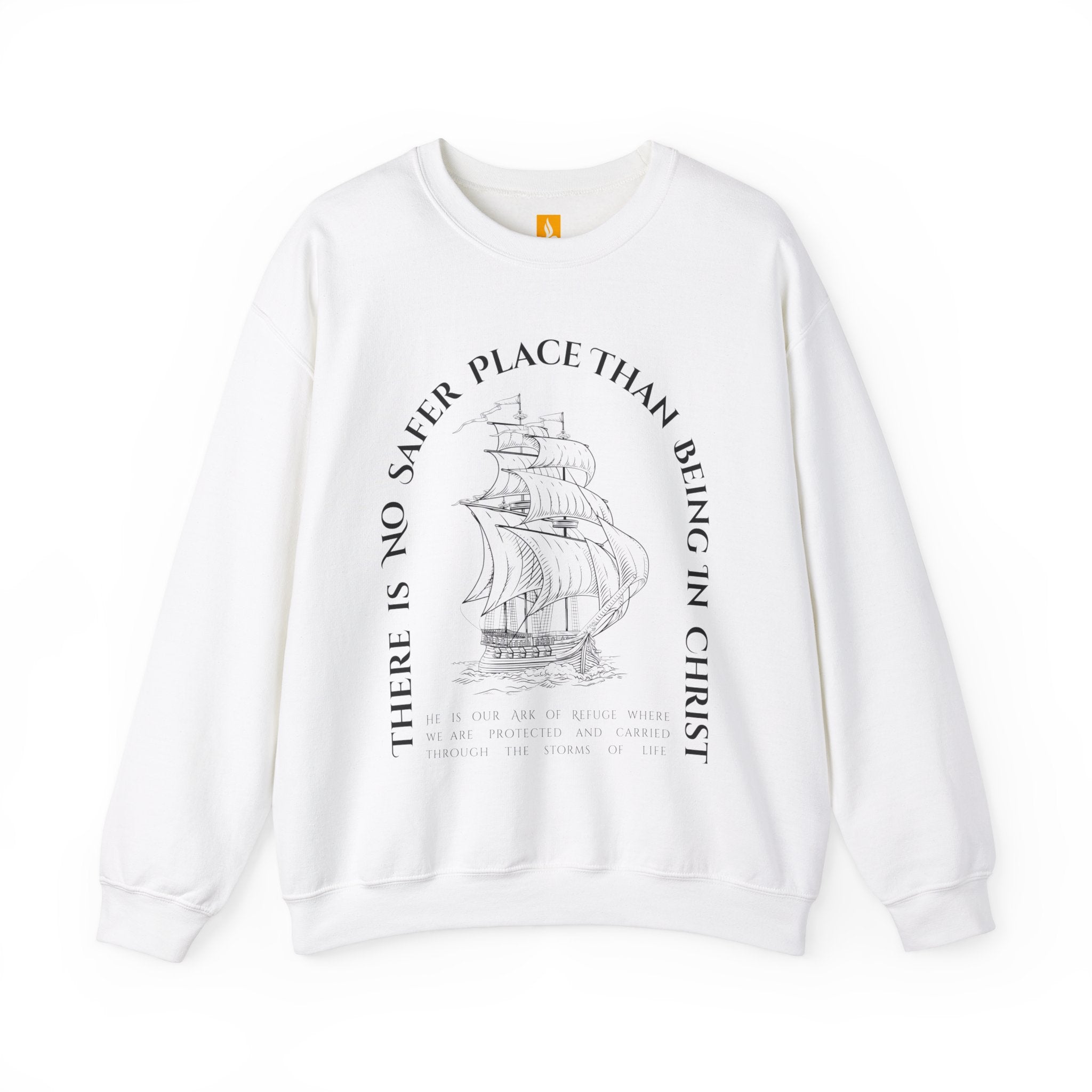 Safe Place in Christ Crewneck Sweatshirt - Fallen Angels, Giants, Monsters - Faith & Flame - Books and Gifts - Printify - 