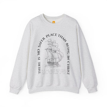 Safe Place in Christ Crewneck Sweatshirt - Fallen Angels, Giants, Monsters - Faith & Flame - Books and Gifts - Printify - 