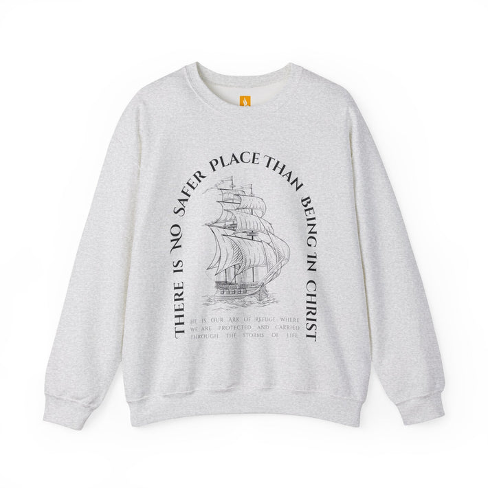 Safe Place in Christ Crewneck Sweatshirt - Fallen Angels, Giants, Monsters - Faith & Flame - Books and Gifts - Printify - 