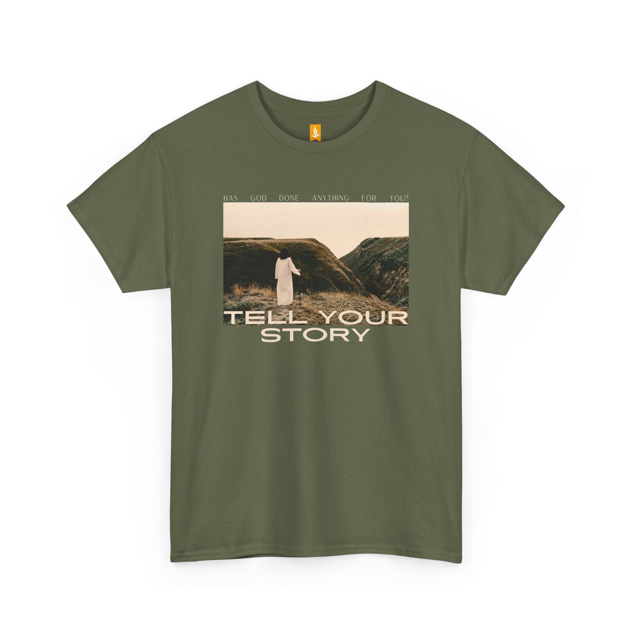 Tell Your Story Cotton Tee Front Design | Pentecost If... - Faith & Flame - Books and Gifts - Printify - 