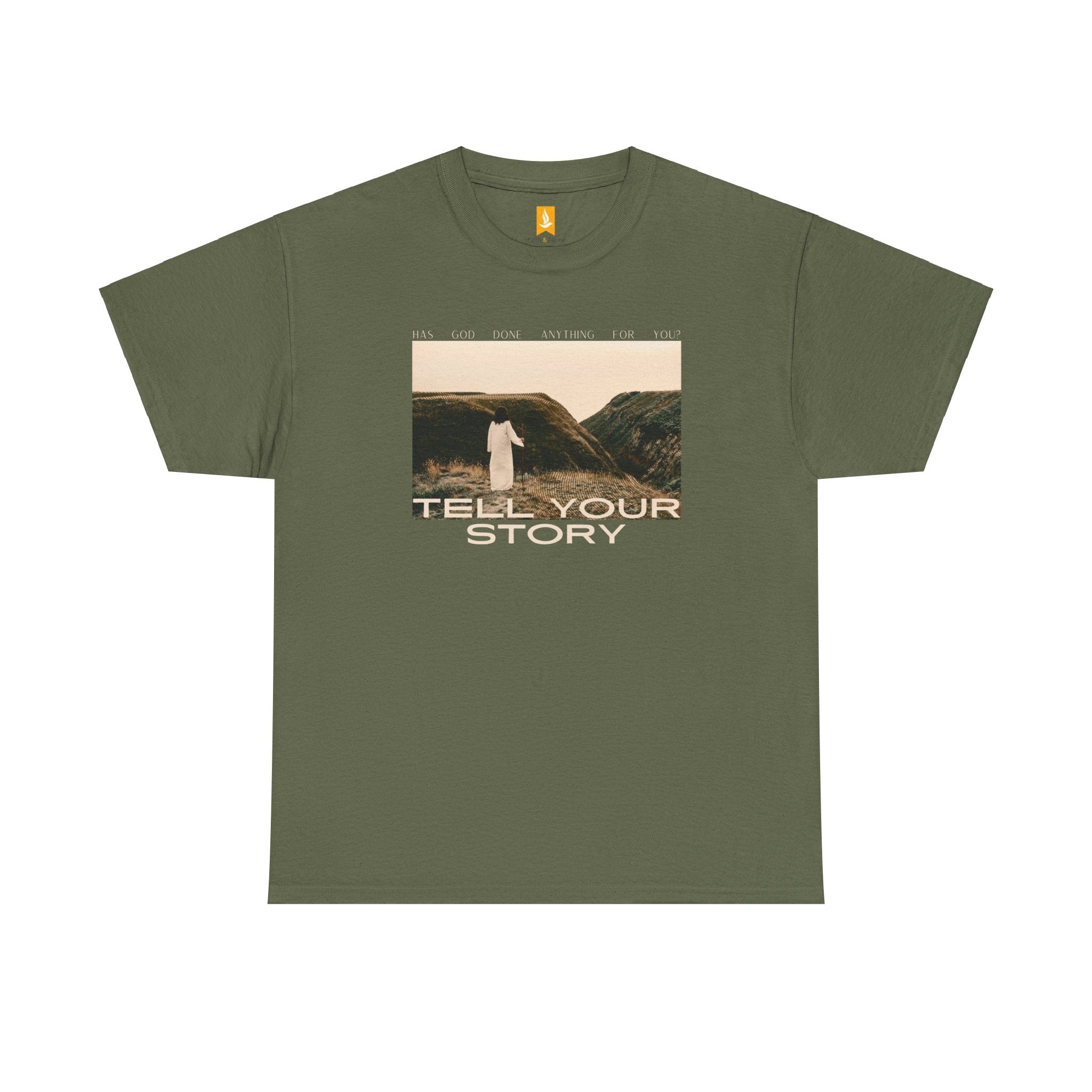 Tell Your Story Cotton Tee Front Design | Pentecost If... - Faith & Flame - Books and Gifts - Printify - 