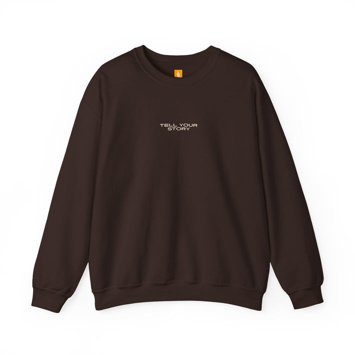 Tell Your Story Crewneck Sweatshirt Front & Back Design | Pentecost If… - Faith & Flame - Books and Gifts - Printify - 