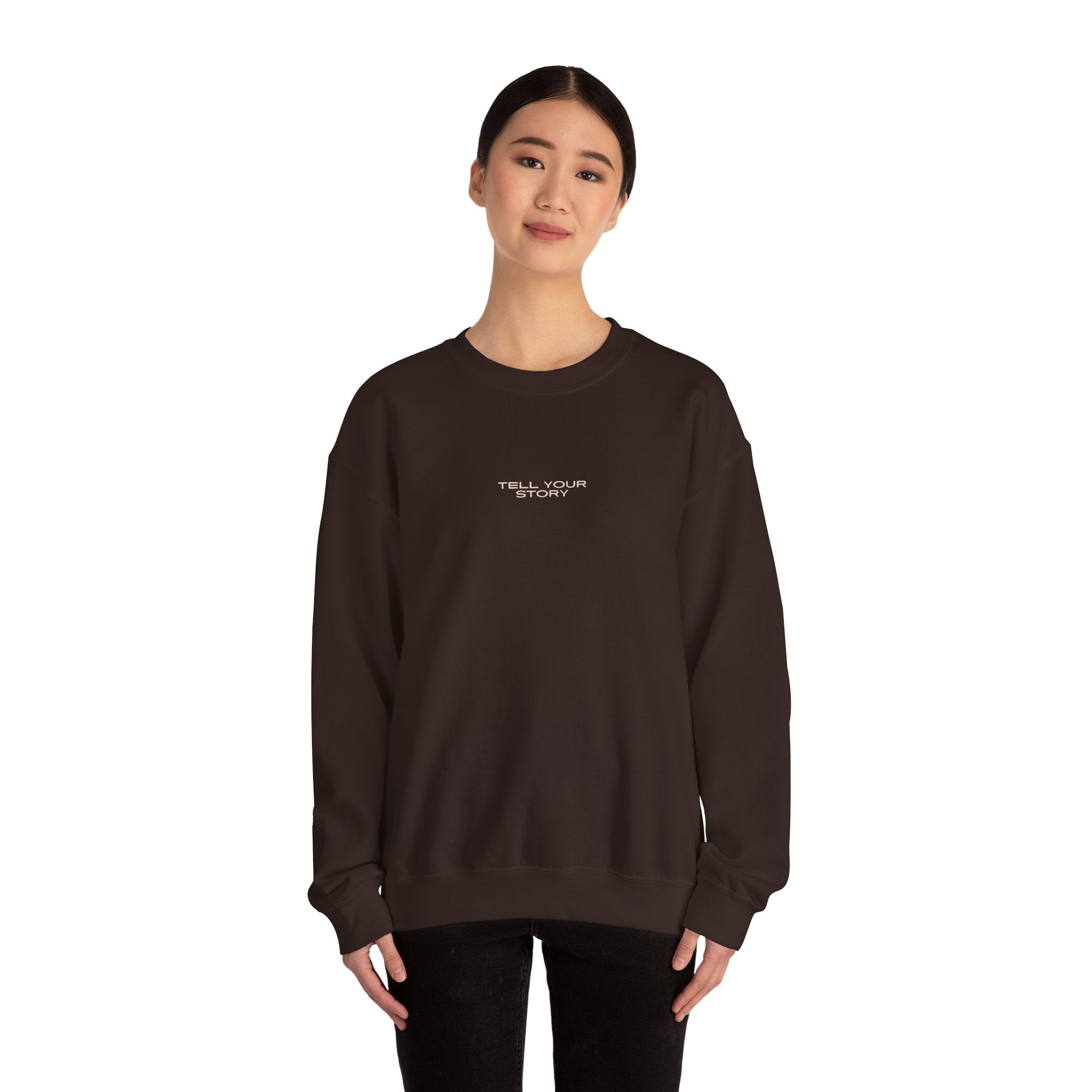 Tell Your Story Crewneck Sweatshirt Front & Back Design | Pentecost If… - Faith & Flame - Books and Gifts - Printify - 