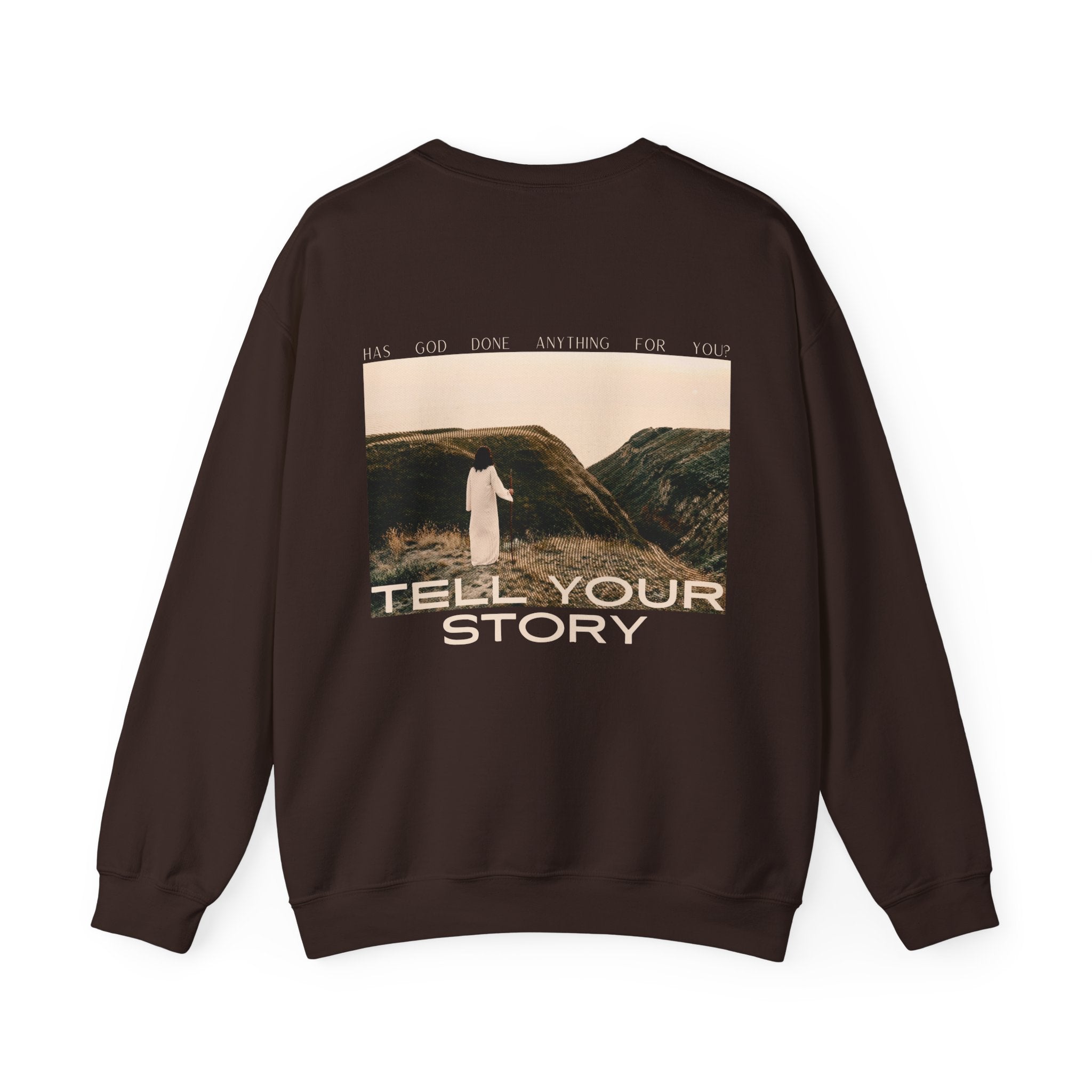 Tell Your Story Crewneck Sweatshirt Front & Back Design | Pentecost If… - Faith & Flame - Books and Gifts - Printify - 