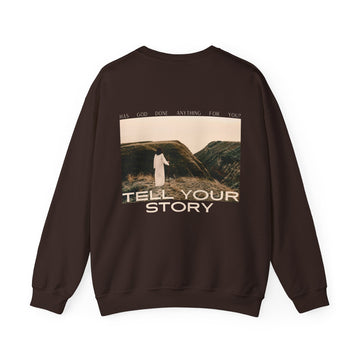 Tell Your Story Crewneck Sweatshirt Front & Back Design | Pentecost If… - Faith & Flame - Books and Gifts - Printify - 