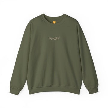 Tell Your Story Crewneck Sweatshirt Front & Back Design | Pentecost If… - Faith & Flame - Books and Gifts - Printify - 