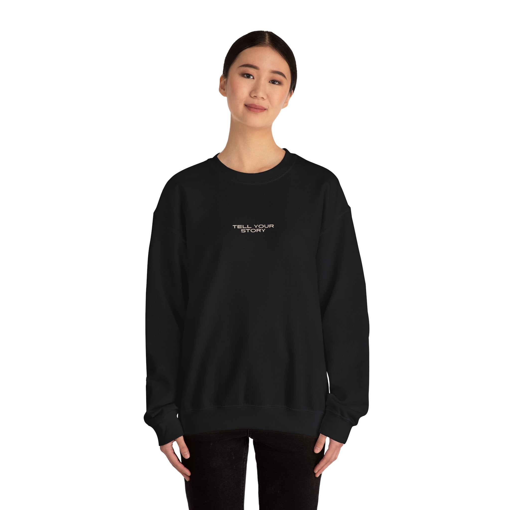 Tell Your Story Crewneck Sweatshirt Front & Back Design | Pentecost If… - Faith & Flame - Books and Gifts - Printify - 
