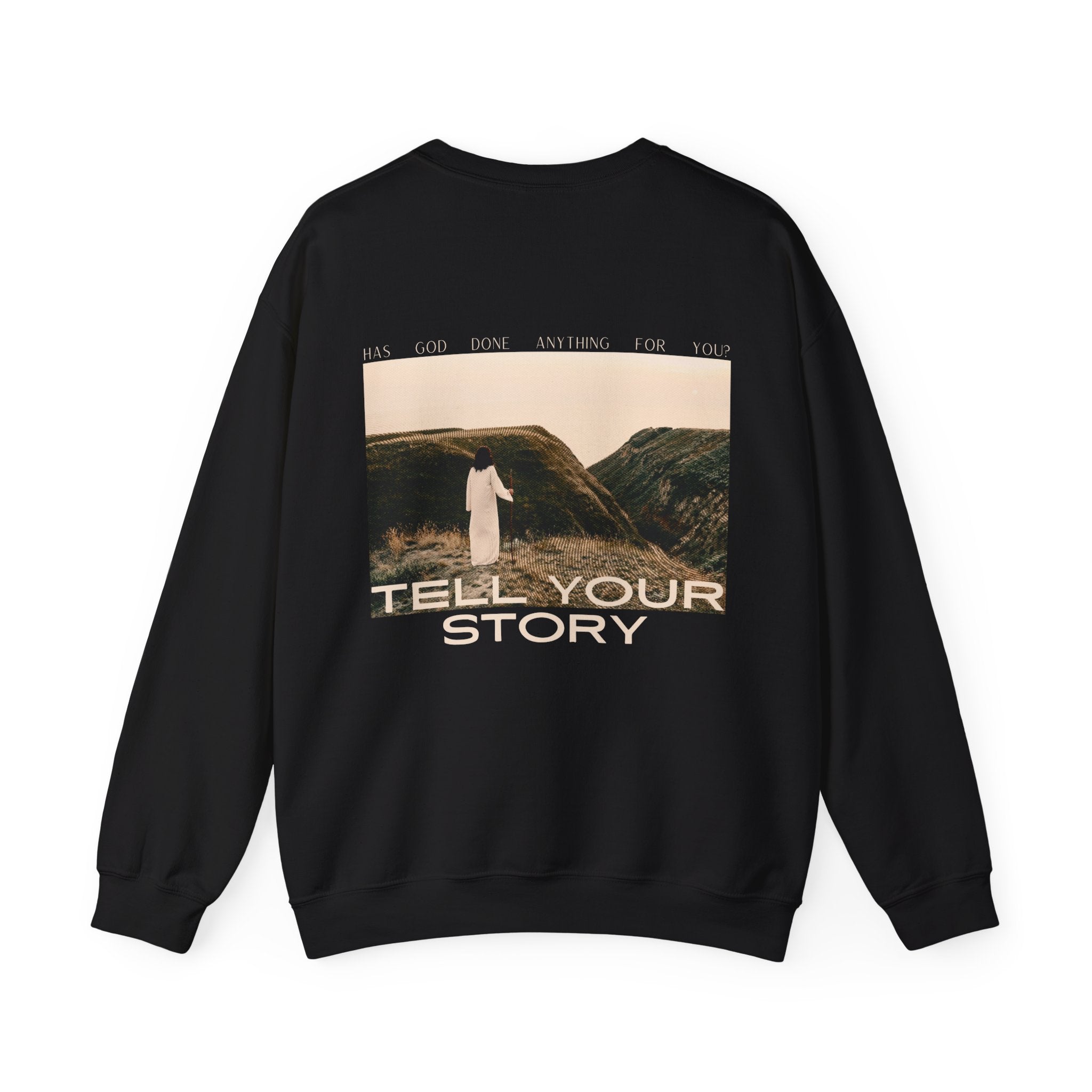 Tell Your Story Crewneck Sweatshirt Front & Back Design | Pentecost If… - Faith & Flame - Books and Gifts - Printify - 