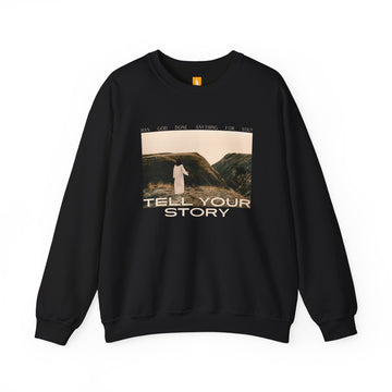 Tell Your Story Crewneck Sweatshirt Front Design | Pentecost If… - Faith & Flame - Books and Gifts - Printify - 