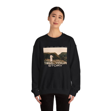 Tell Your Story Crewneck Sweatshirt Front Design | Pentecost If… - Faith & Flame - Books and Gifts - Printify - 
