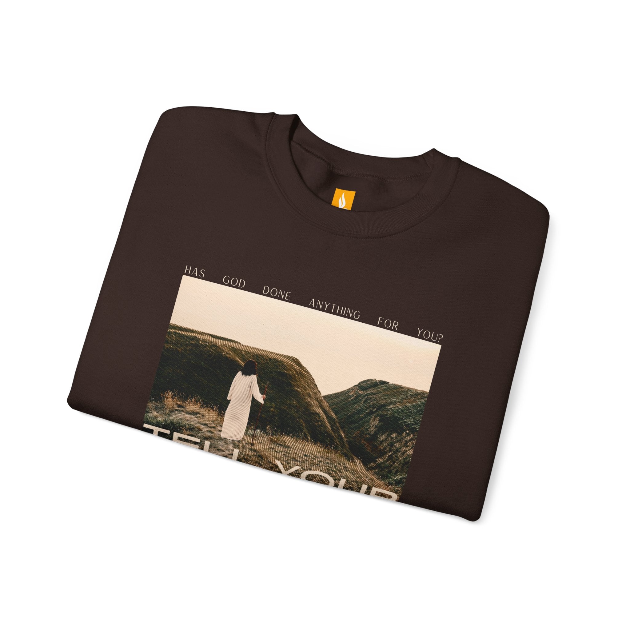 Tell Your Story Crewneck Sweatshirt Front Design | Pentecost If… - Faith & Flame - Books and Gifts - Printify - 