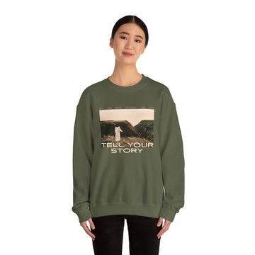 Tell Your Story Crewneck Sweatshirt Front Design | Pentecost If… - Faith & Flame - Books and Gifts - Printify - 