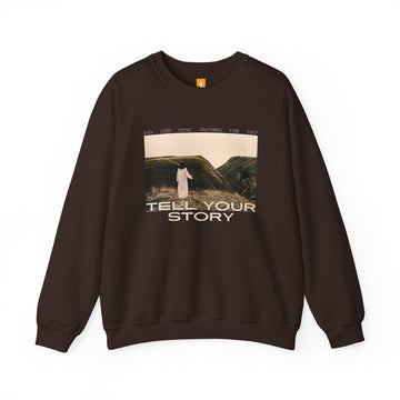 Tell Your Story Crewneck Sweatshirt Front Design | Pentecost If… - Faith & Flame - Books and Gifts - Printify - 