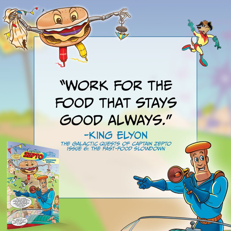 The Galactic Quest of Captain Zepto: Issue 6: Fast Food Slowdown Paperback – September 2, 2025 - Faith & Flame - Books and Gifts - Destiny Image - 9798881507633