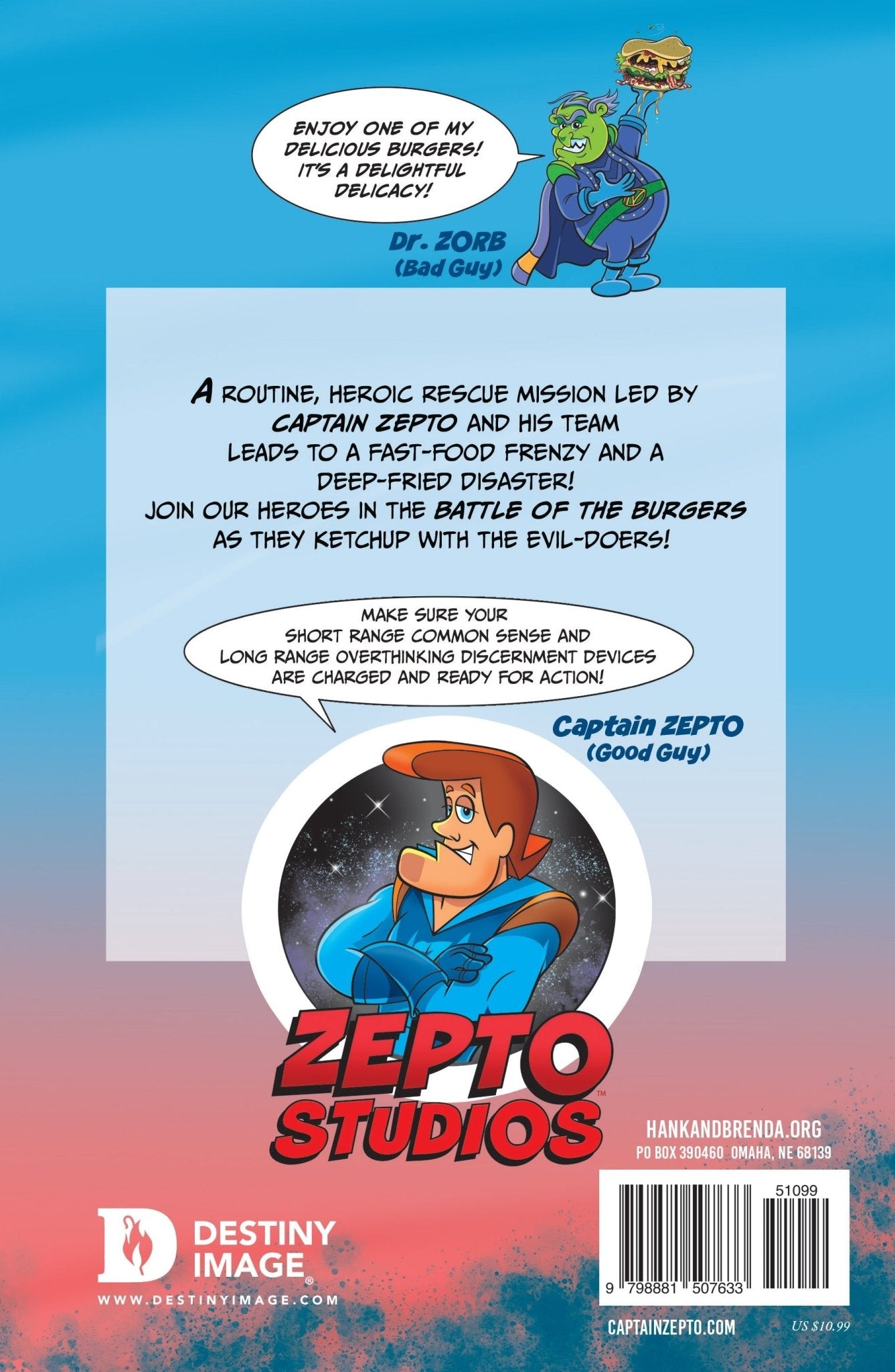The Galactic Quest of Captain Zepto: Issue 6: Fast Food Slowdown Paperback – September 2, 2025 - Faith & Flame - Books and Gifts - Destiny Image - 9798881507633