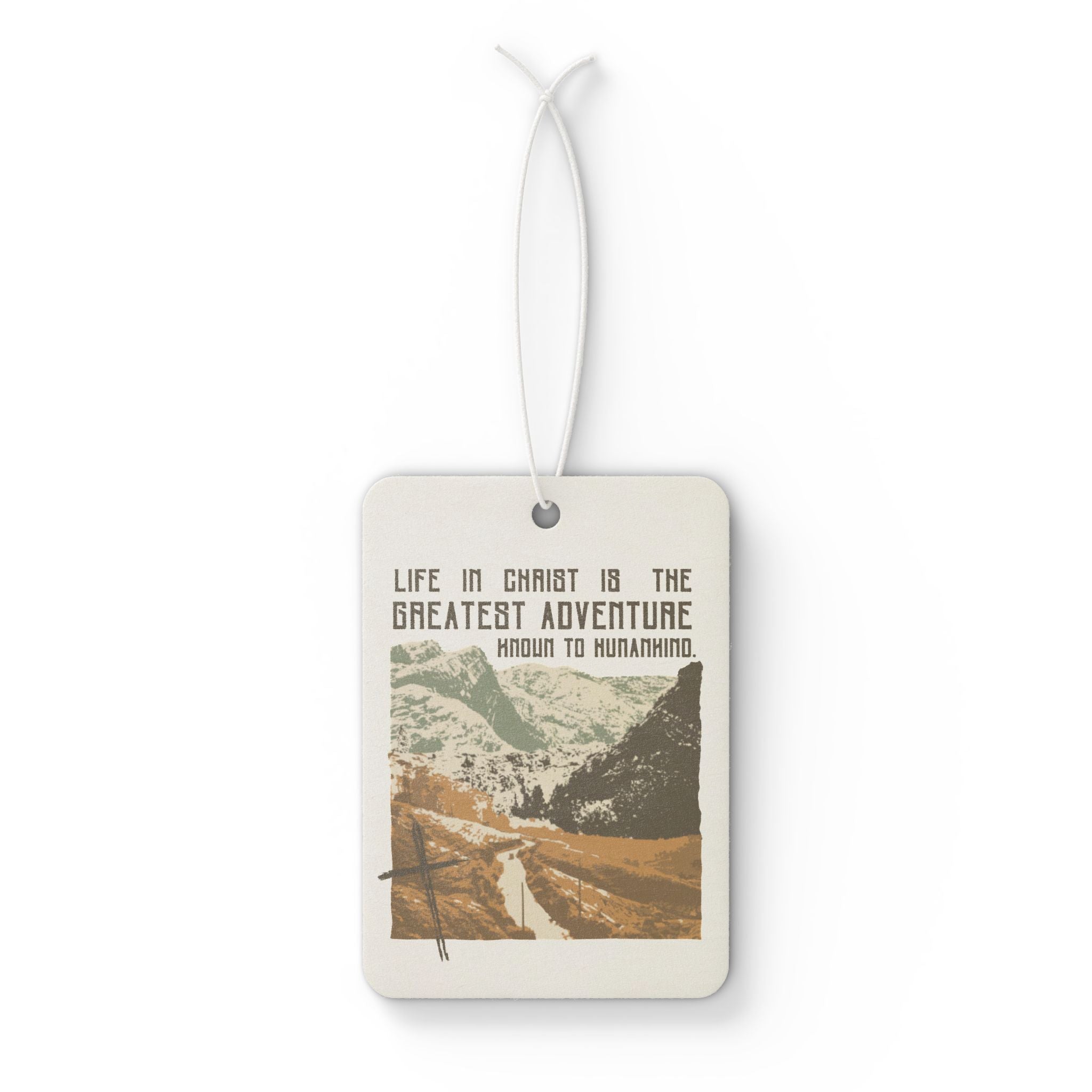 The Greatest Adventure Green Car Air Freshener - Faith & Flame - Books and Gifts - Printify - 