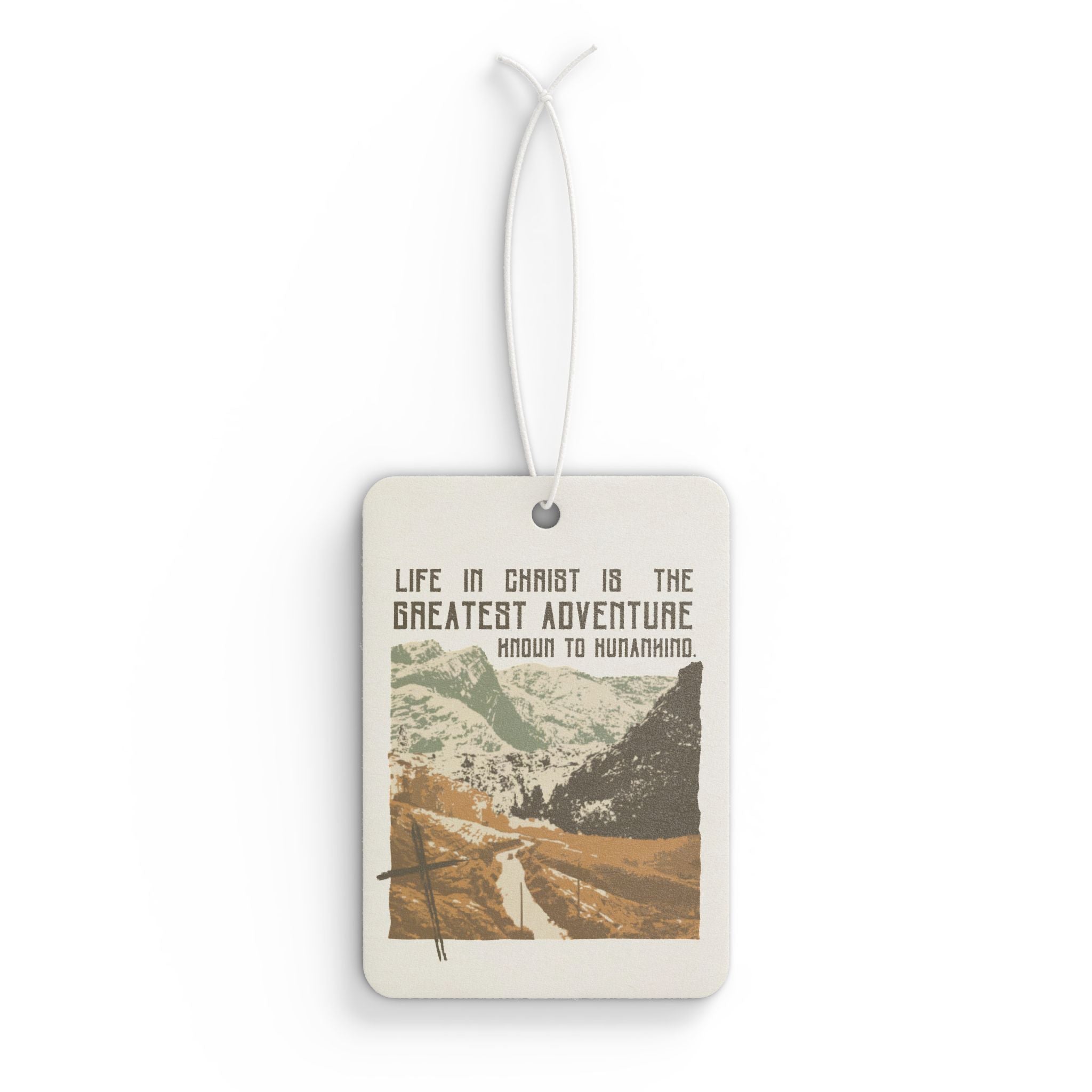 The Greatest Adventure Green Car Air Freshener - Faith & Flame - Books and Gifts - Printify - 
