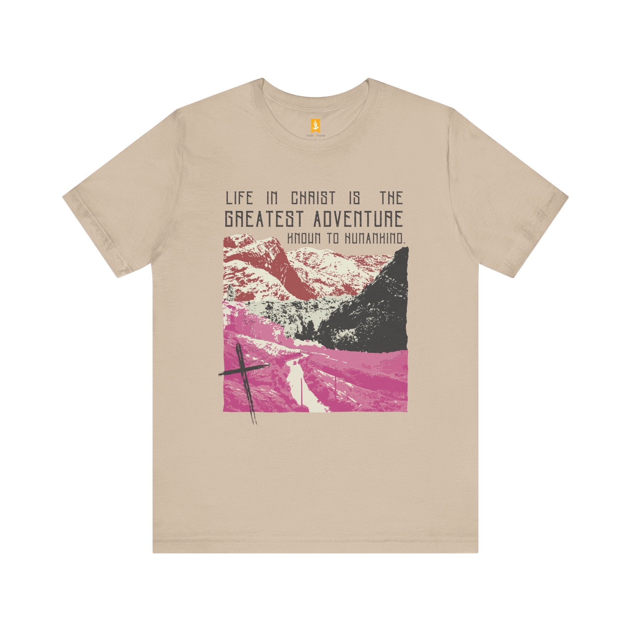The Greatest Adventure (Pink) T-shirt Front Design | Divine Encounters - Faith & Flame - Books and Gifts - Printify - 
