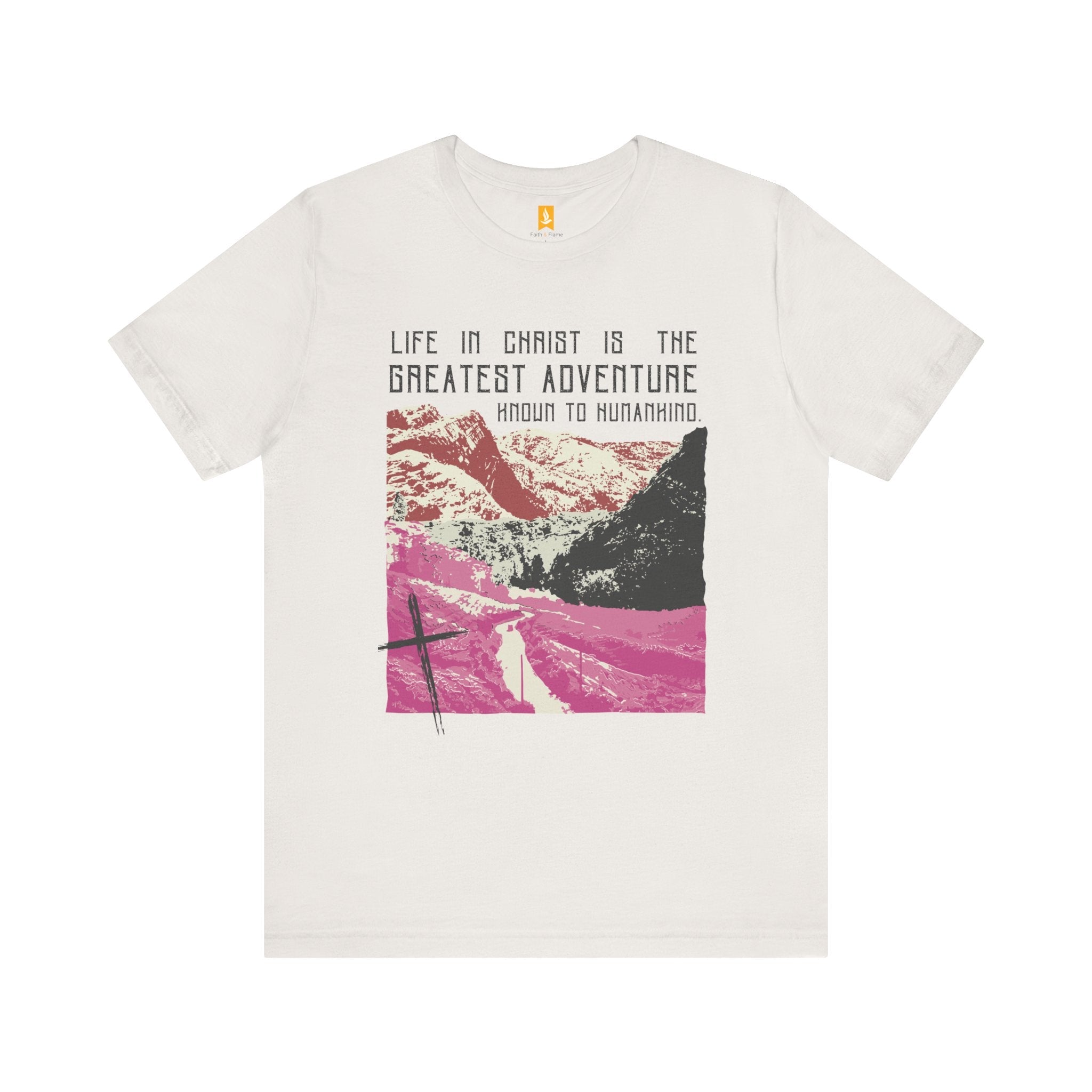 The Greatest Adventure (Pink) T-shirt Front Design | Divine Encounters - Faith & Flame - Books and Gifts - Printify - 