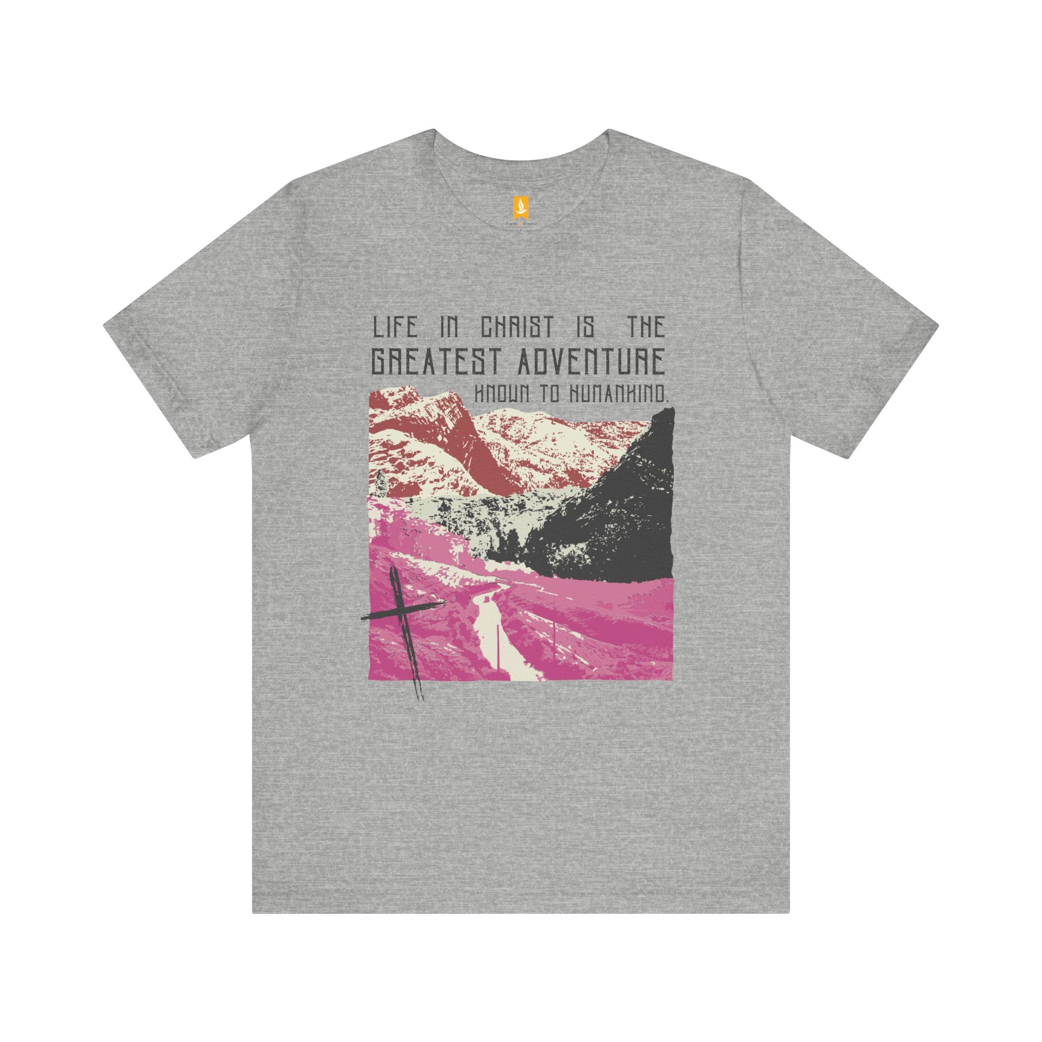 The Greatest Adventure (Pink) T-shirt Front Design | Divine Encounters - Faith & Flame - Books and Gifts - Printify - 