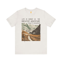 The Greatest Adventure T-shirt Front Design | Divine Encounters - Faith & Flame - Books and Gifts - Printify - 