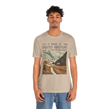The Greatest Adventure T-shirt Front Design | Divine Encounters - Faith & Flame - Books and Gifts - Printify - 