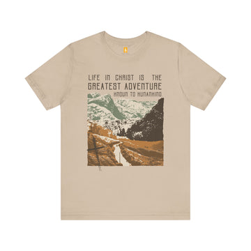 The Greatest Adventure T-shirt Front Design | Divine Encounters - Faith & Flame - Books and Gifts - Printify - 